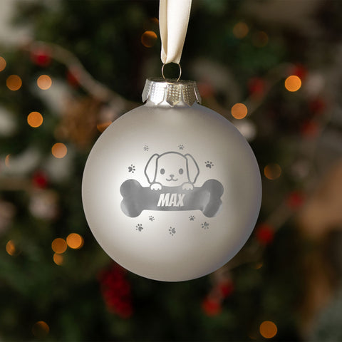 Gravierte Weihnachtskugel - Haustier - Hund & Katze