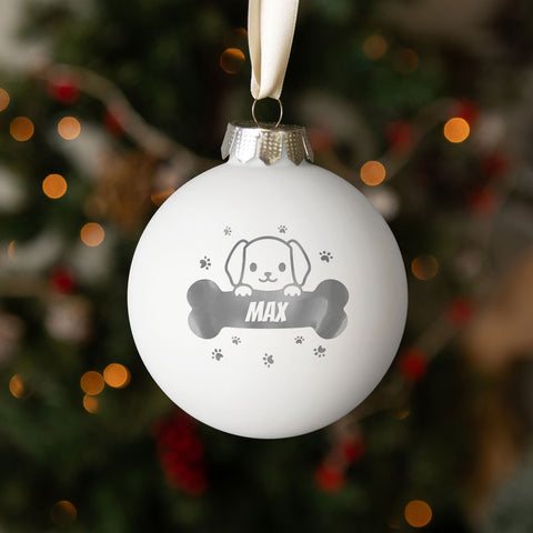 Gravierte Weihnachtskugel - Haustier - Hund & Katze