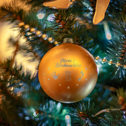 Gravierte Weihnachtskugel - Mein erstes Weihnachten