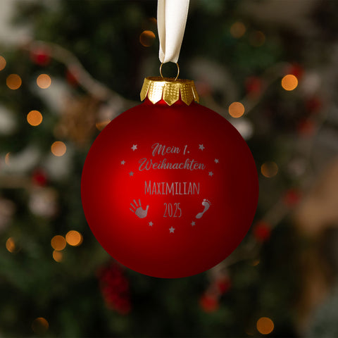 Gravierte Weihnachtskugel - Mein erstes Weihnachten