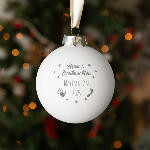 Gravierte Weihnachtskugel - Mein erstes Weihnachten