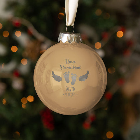 Gravierte Weihnachtskugel - Sternenkind