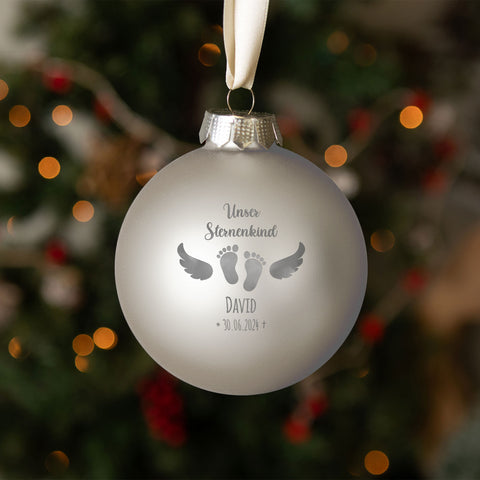 Gravierte Weihnachtskugel - Sternenkind