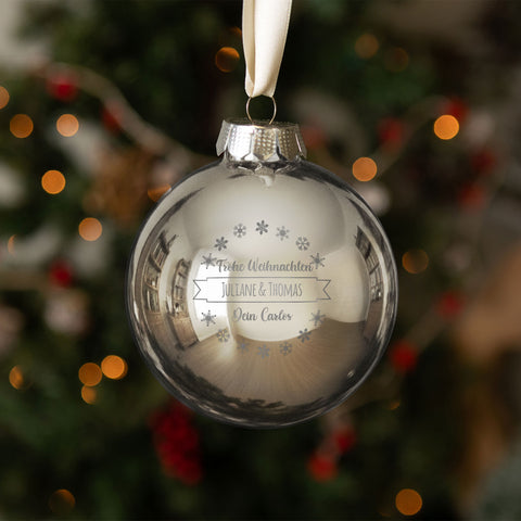 Gravierte Weihnachtskugel mit Wunschtext