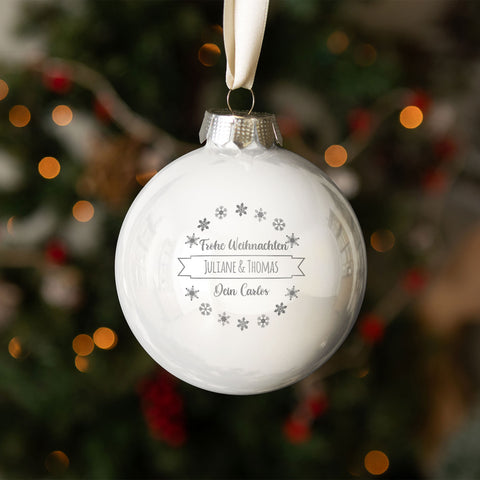 Gravierte Weihnachtskugel mit Wunschtext