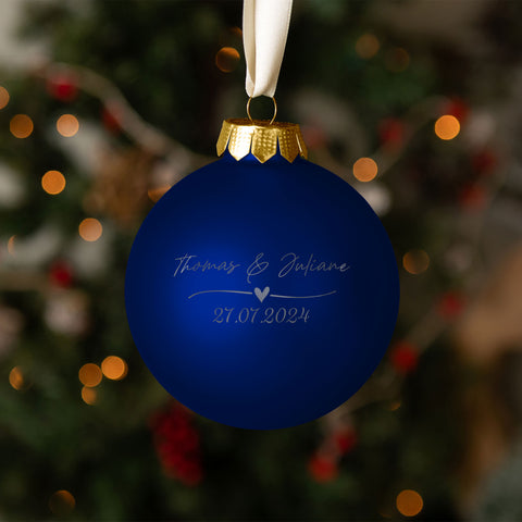 Gravierte Weihnachtskugel - Wedding Love