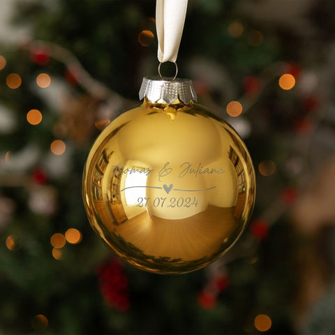 Gravierte Weihnachtskugel - Wedding Love