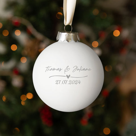 Gravierte Weihnachtskugel - Wedding Love