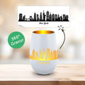 Deko Windlicht aus Glas mit Gravur - Skyline New York