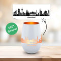 Deko Windlicht aus Glas mit Gravur - Skyline Deutschland