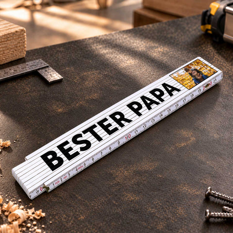 Zollstock 2 Meter mit UV Druck - Wunschtext - Personalisiert mit eigenem Text und Foto