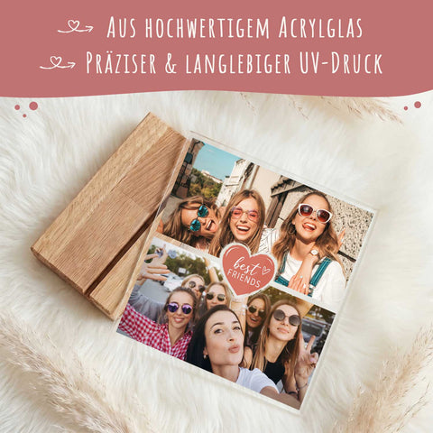 Beste Freunde Foto Geschenk aus Acrylglas mit zwei Fotos
