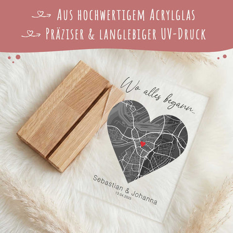 Personalisiertes Acrylglas mit dem Motiv "Wo alles begann"