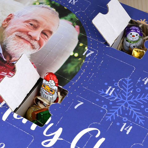 Personalisierter DIY Adventskalender Fotomotiv Kreis mit Foto & Namen zum selbst Befüllen