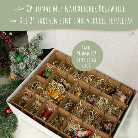 Personalisierter DIY Adventskalender mit Weihnachtstiere Design zum selbst Befüllen