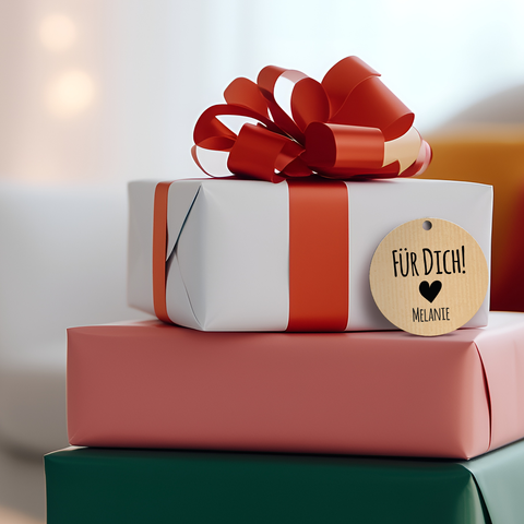 Geschenkanhänger aus Holz - Für dich - Personalisiert mit Namen