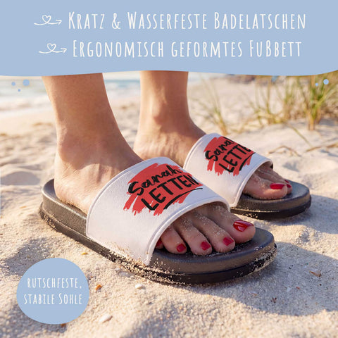 Personalisierte Badelatschen - Letten - Badeschuhe mit eigenem Namen