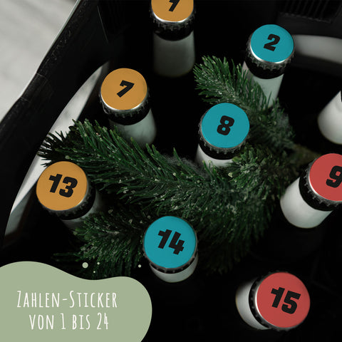 DIY Bierkasten Banderole mit 24 Deckelaufklebern - Bester Papa