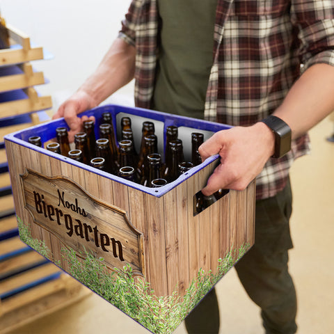 DIY Bierkasten Banderole mit 24 Deckelaufklebern - Biergarten Motiv
