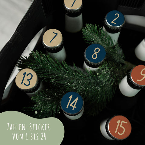 DIY Bierkasten Banderole mit 24 Deckelaufklebern - Cool Santa