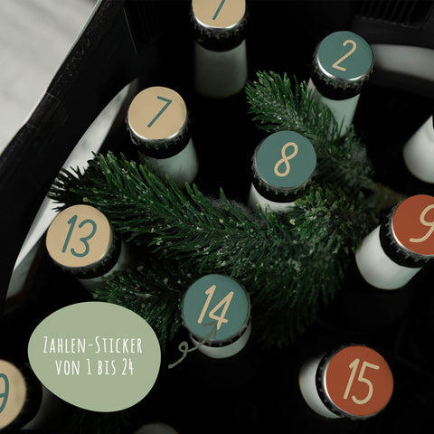 DIY Bierkasten Banderole mit 24 Deckelaufklebern - Cool Santa