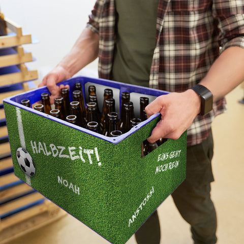 DIY Bierkasten Banderole mit 24 Deckelaufklebern - Fussball Motiv