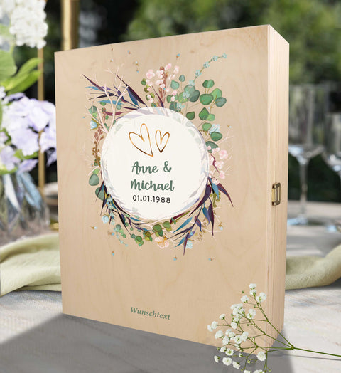 Leonardo Weingläser mit Gravur als Set - "Flower Wedding"