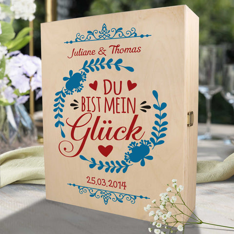 Leonardo Weinglas mit Gravur - "Du bist mein Glück"