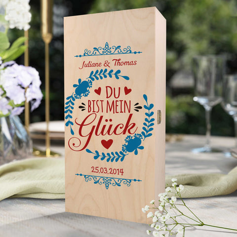 Leonardo Weinglas mit Gravur - "Du bist mein Glück"