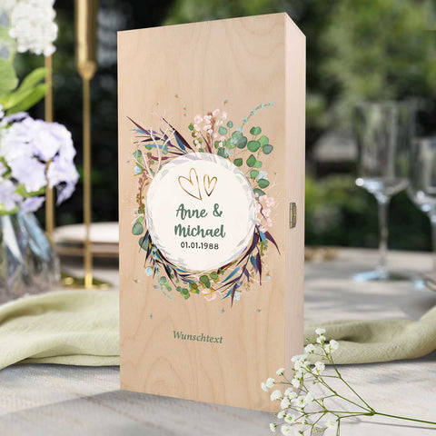 Leonardo Weingläser mit Gravur als Set - "Flower Wedding"