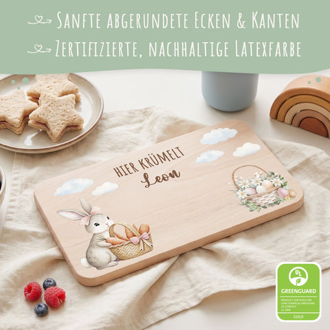 Frühstücksbrettchen mit Druck & Name zu Ostern