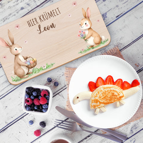 Frühstücksbrettchen mit Druck & Name zu Ostern
