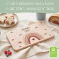 Frühstücksbrettchen mit Druckmotiv & Name - Regenbogen