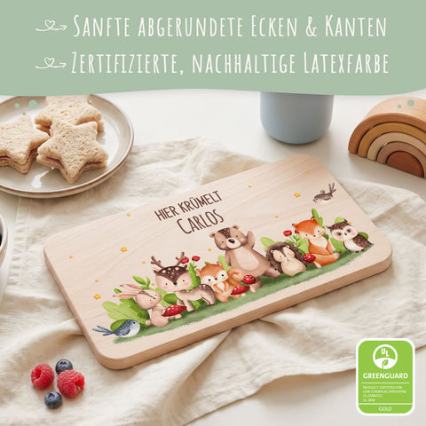 Frühstücksbrettchen mit Druck & Name im "Tiergruppe" Design
