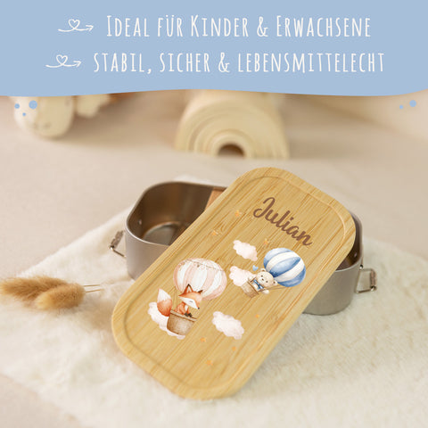 Brotdose mit Deckel für Kinder mit UV-Druck im "Ballon" Design