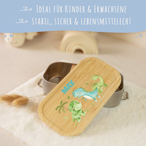 Brotdose mit Deckel für Kinder mit UV-Druck im "Dinos" Design