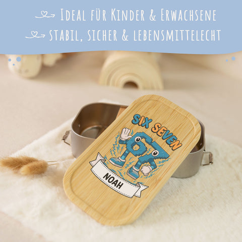 Brotdose mit Deckel für Kinder mit UV-Druck im "Six Seven" Design