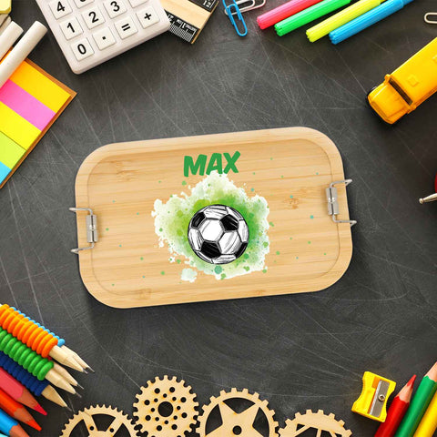 Bedruckte Brotdose & Trinkflasche im Set - Fussball