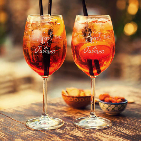 Leonardo Weinglas mit Gravur - "It's Aperol Time" mit Wunschname