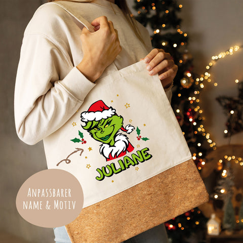 Einkaufstasche Kork - Grinch