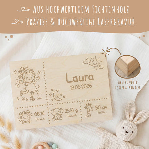 Erinnerungskiste mit Gravur für Babys