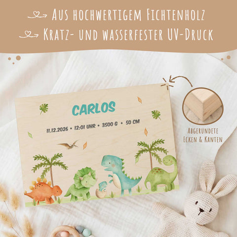 Erinnerungskiste für Kinder mit UV-Druck - Dinogruppe