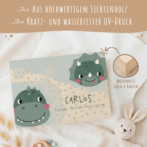 Erinnerungskiste für Kinder mit UV-Druck im Dino Design