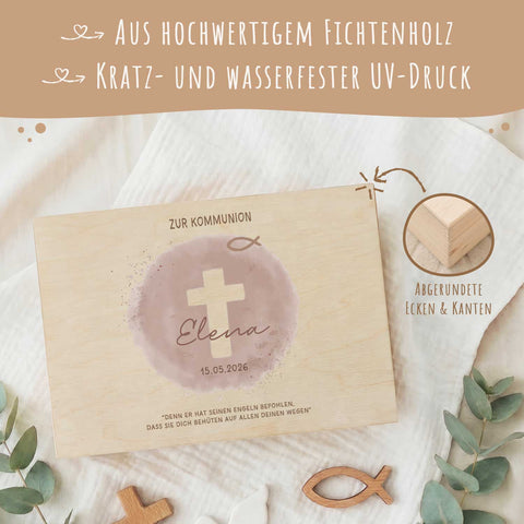 Bedruckte Erinnerungskiste zur Kommunion & Konfirmation - Farbfleck