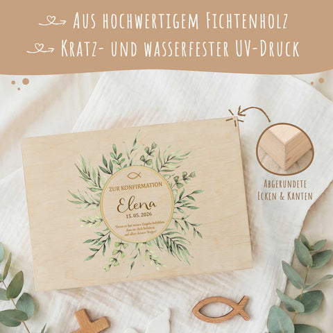 Bedruckte Erinnerungskiste zur Kommunion & Konfirmation - Kreis