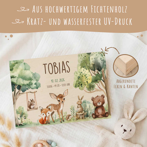 Erinnerungskiste für Kinder mit UV-Druck - Wald