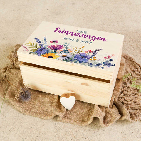 Erinnerungskiste mit UV-Druck im Unsere Erinnerungen Design