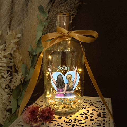 Flaschenlicht mit LED-Lichterkette im Beste Freundin Konfiguration Design