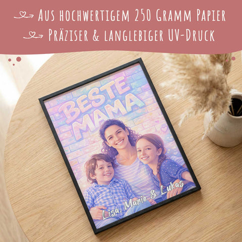 Personalisiertes Poster - Beste Mama Streetart - Personalisiertes Geschenk mit Foto