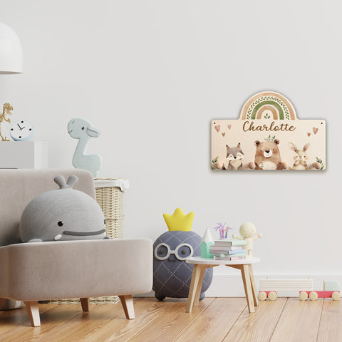 Personalisierte Garderobe fürs Kinderzimmer - Waldtiere